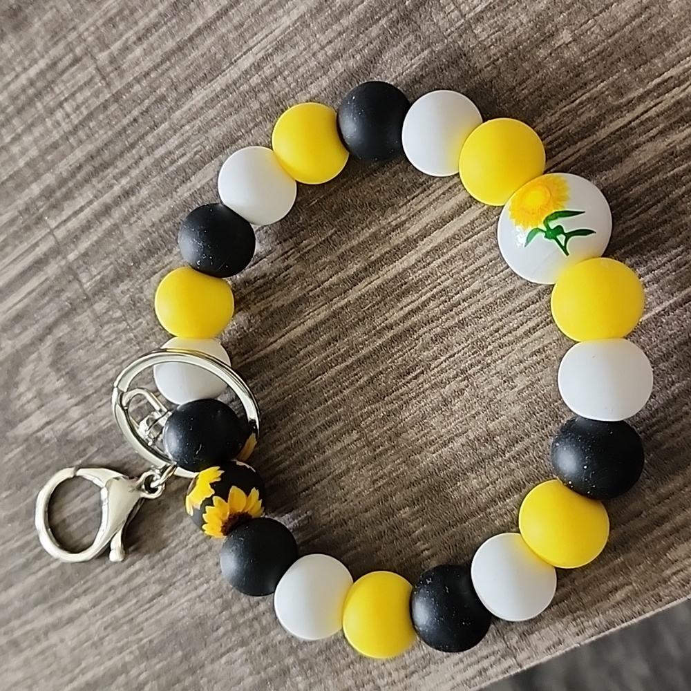 Silicone bead keychain